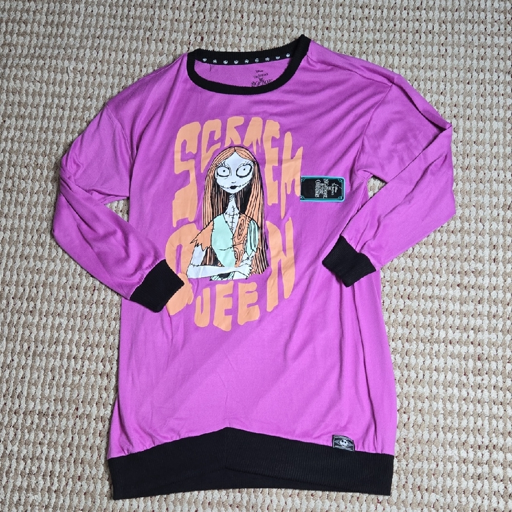 Disney Tim Burton Nightmare Before Christmas Medium Scream Queen Sleep Shirt Top
